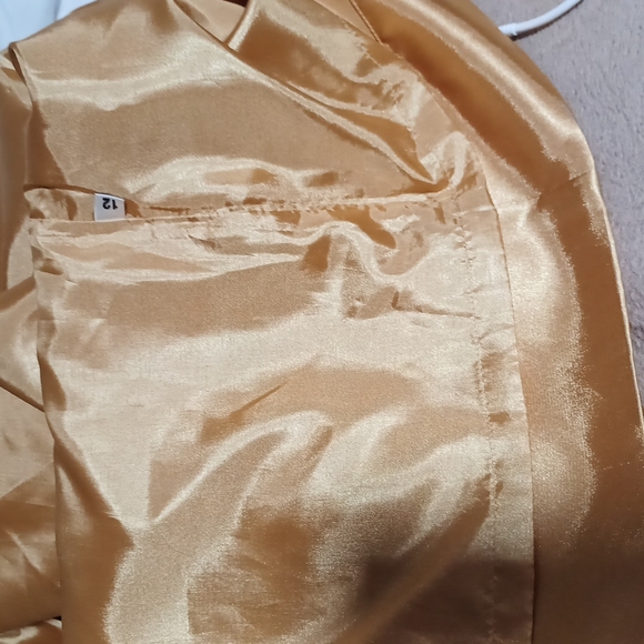 SUSAN LUCCI GOLD SATIN DRESS - Picture 8 of 9